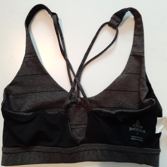 prAna Everyday Bra in Charcoal Stripe Size S - Picture 7 of 9